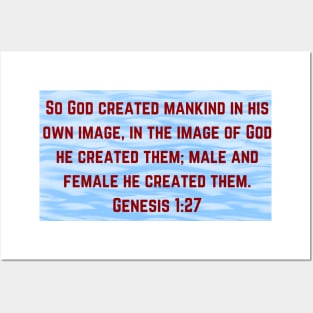 Bible Verse Genesis 1:27 Posters and Art